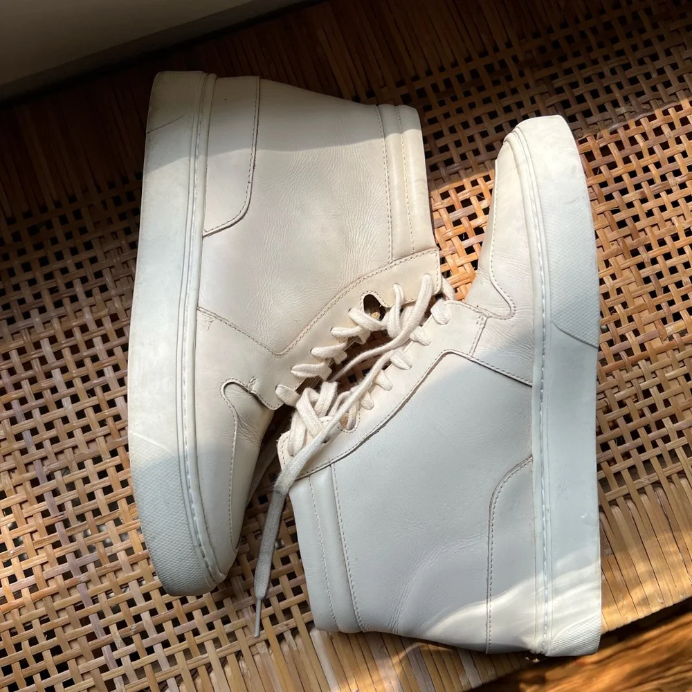 Nisolo Reina High Top Sneaker in Bone - Picture 5 of 11
